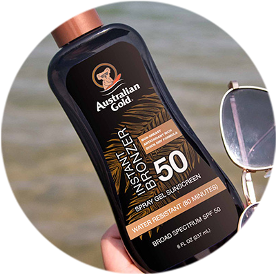 Free gift: Australian Gold Spray Gel Sunscreen SPF 50 with Instant Bronzer