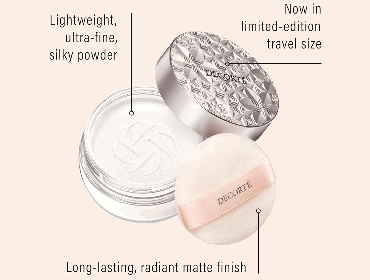 Lightweight, ultra-fine, silky powder  Now in limited-edition travel size / Long-lasting, radiant matte finish