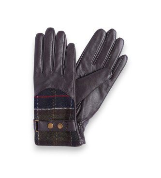 Guantes de piel Dee Tartan marrón oscuro