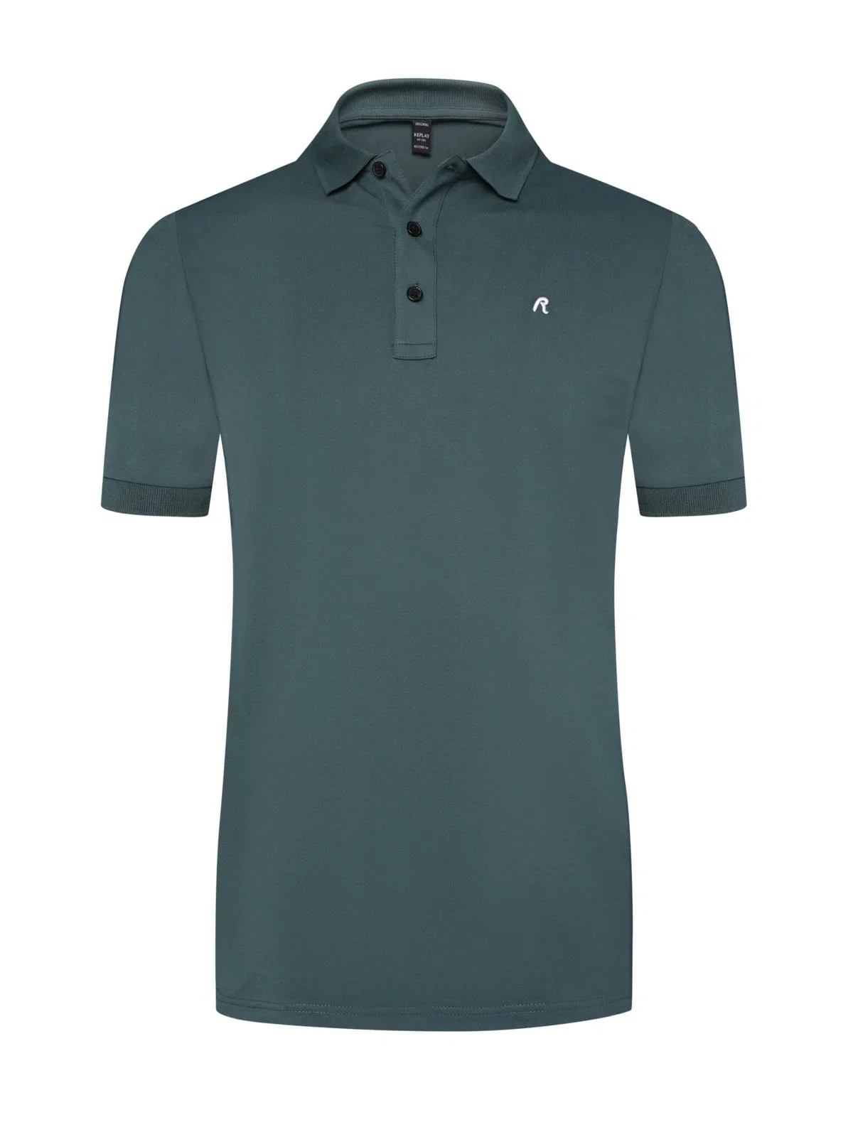 Solid-colored piqué polo shirt with initial embroidery