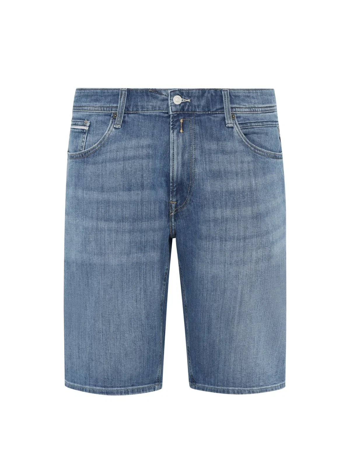 Stretch denim shorts, straight fit