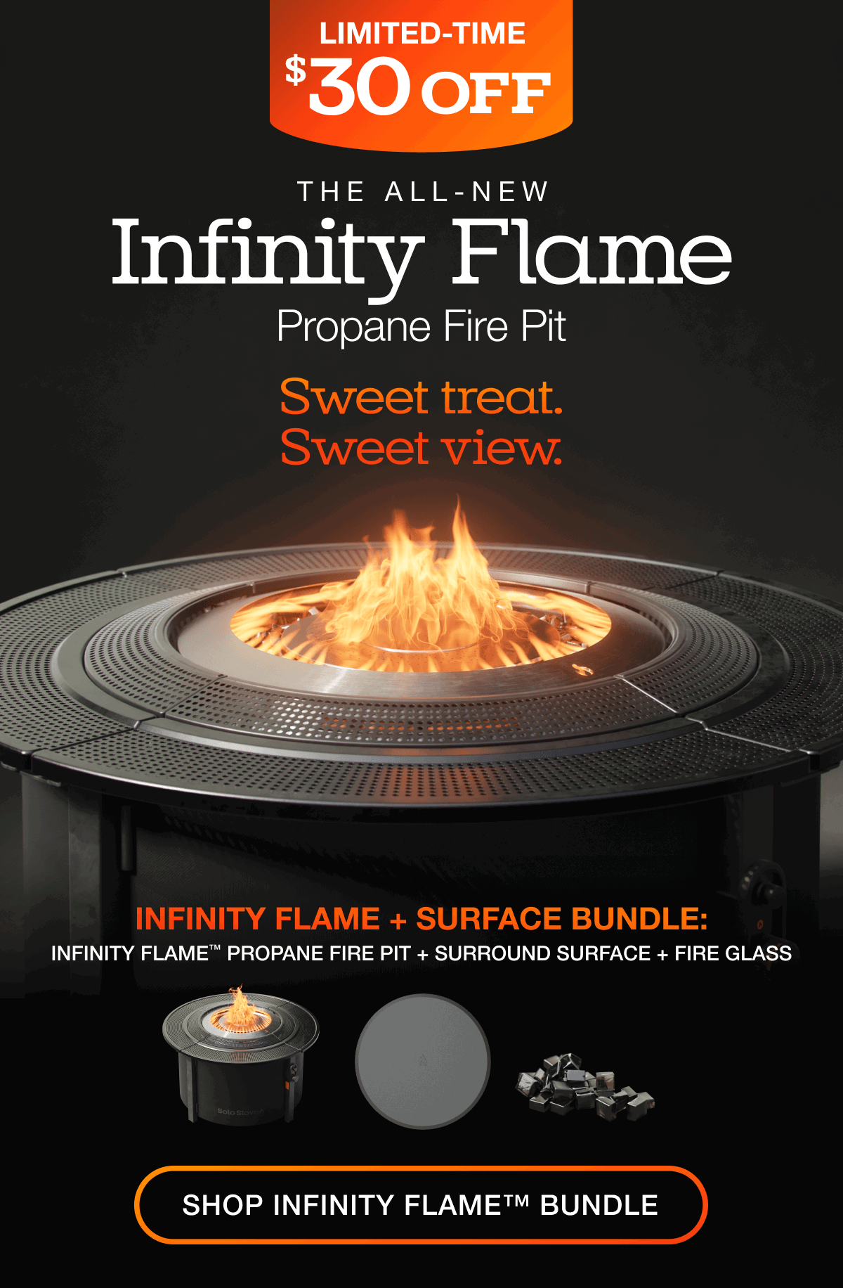 Infinity Flame Propane Fire Pit + Surround Surface