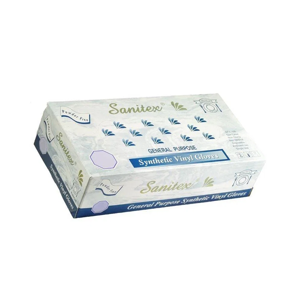 Image of Sanitex - Disposable Vinyl Gloves, Powder Free - Box
