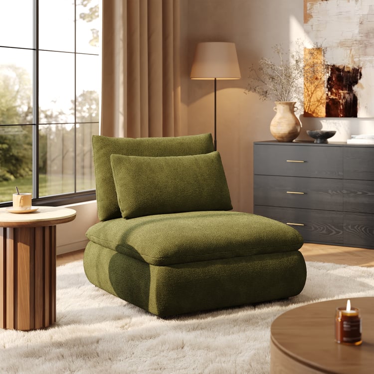 36" Chenille Slipper Accent Chair with Hidden Storage & Removable Backrest