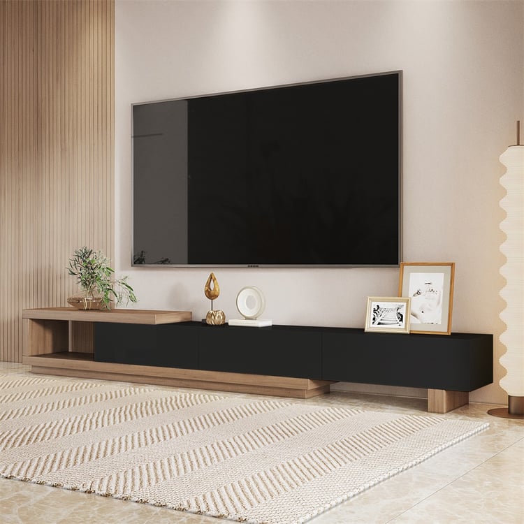 Quoint 71"-100" Extendable TV Stand with 3 Drawers