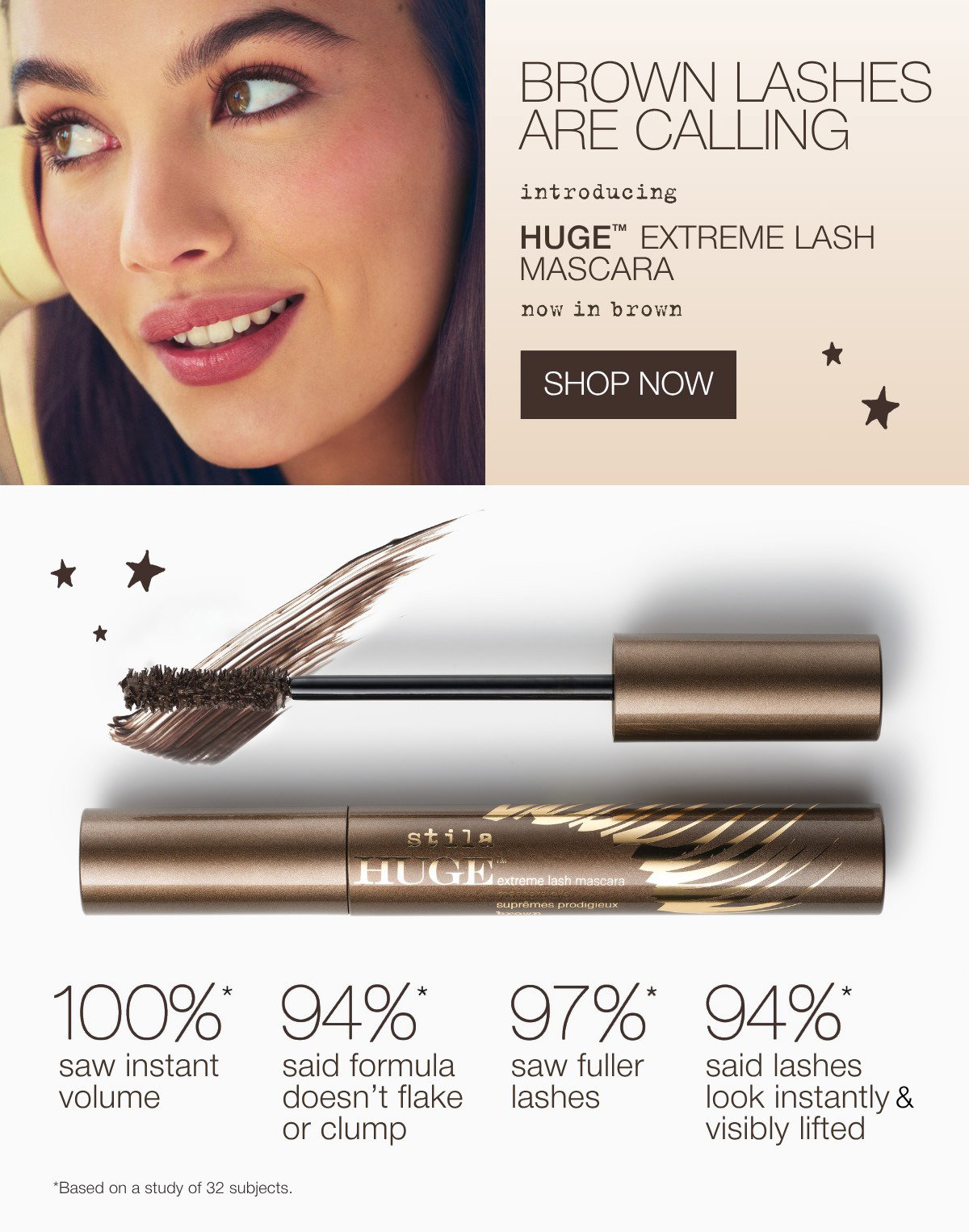 New HUGE™ Extreme Lash Mascara in Brown | Shop now