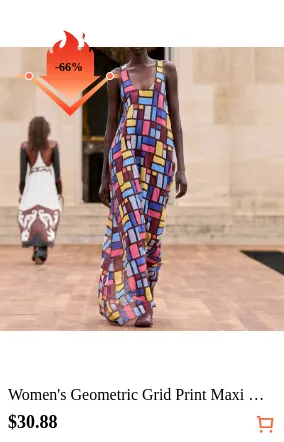Women s Geometric Grid Print Maxi...