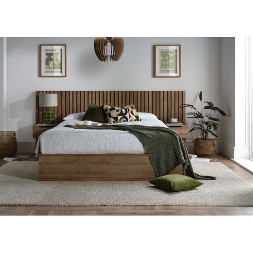 Molle Rivera Oak Finish Hotel Ottoman Bed Frame