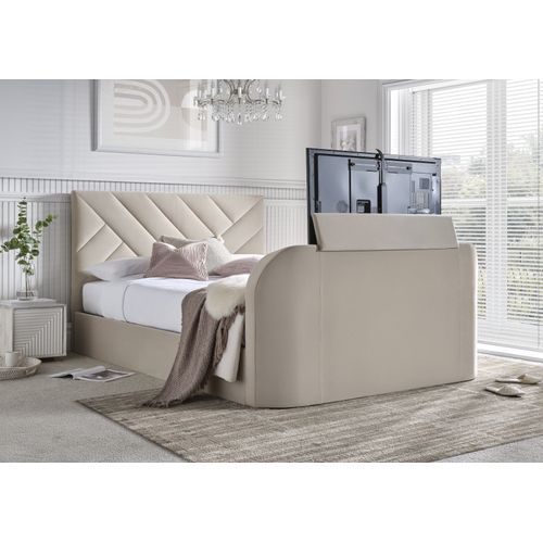 Ravello Stone Upholstered Ottoman TV Bed Frame
