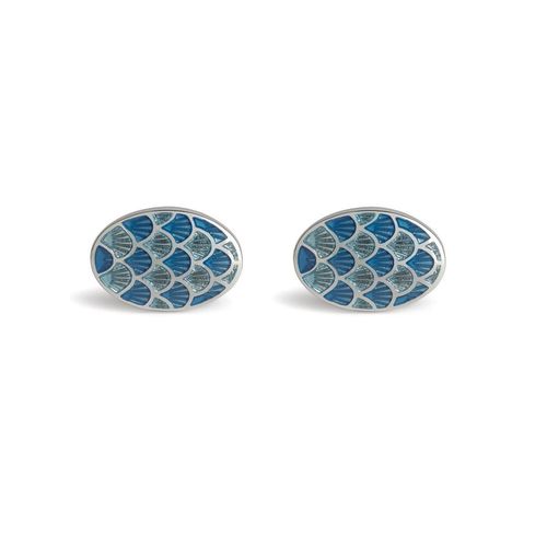 Simon Carter Cycloid Light Blue Cufflink