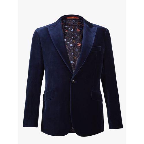 Plain Velvet Jacket Indigo - 44