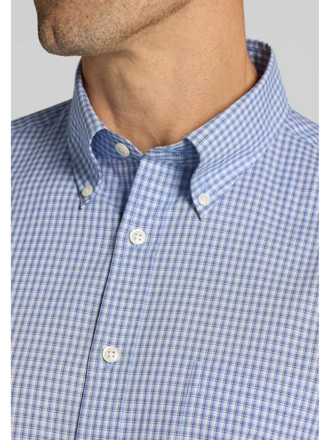 Jos. A. Bank Tailored Fit Mini Tonal Plaid Button Up Shirt