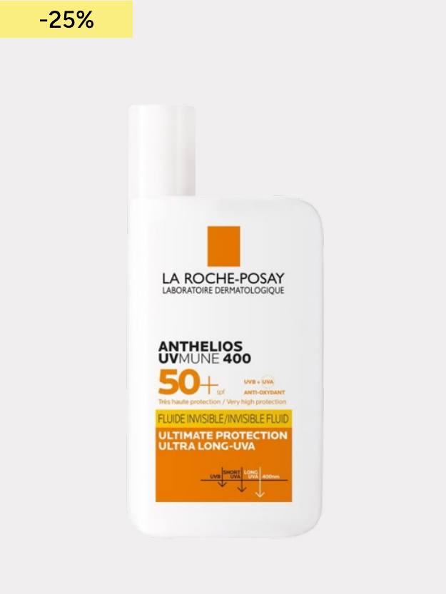 La Roche-Posay Anthelios UVMune 400 Onzichtbare Fluid Ongeparfumeerde Zonnebrandcrème SPF50+ 50 ml