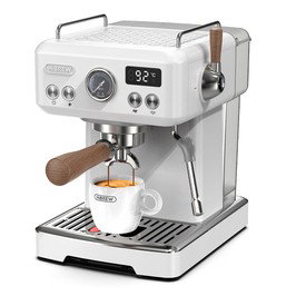 HiBREW H10 Plus Espresso Coffee Machine, 20Bar Semi-Automatic Coffee Maker, Fast Heating, Temperature Control, Steam Frother for Cappuccino Latte, Compact Stainless Steel (Latte Art Cup Not Included)