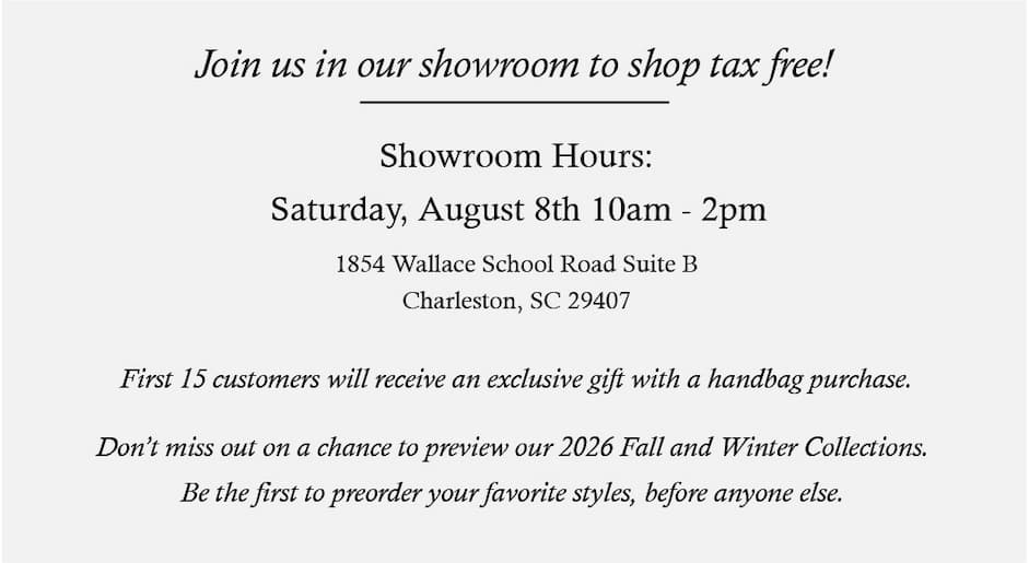 Shop in the showroom for tax free weekend