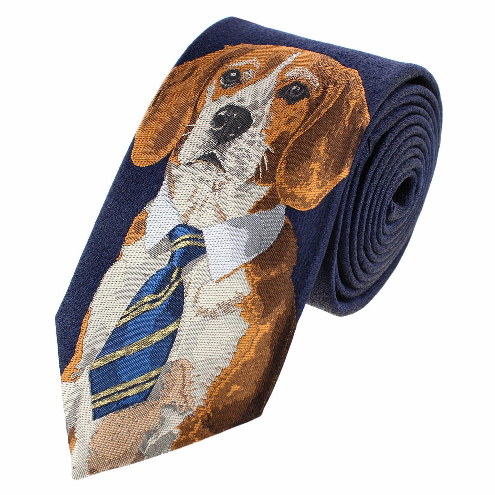 Image of Man's Best Friend Series Beagle Silk Novelty Necktie