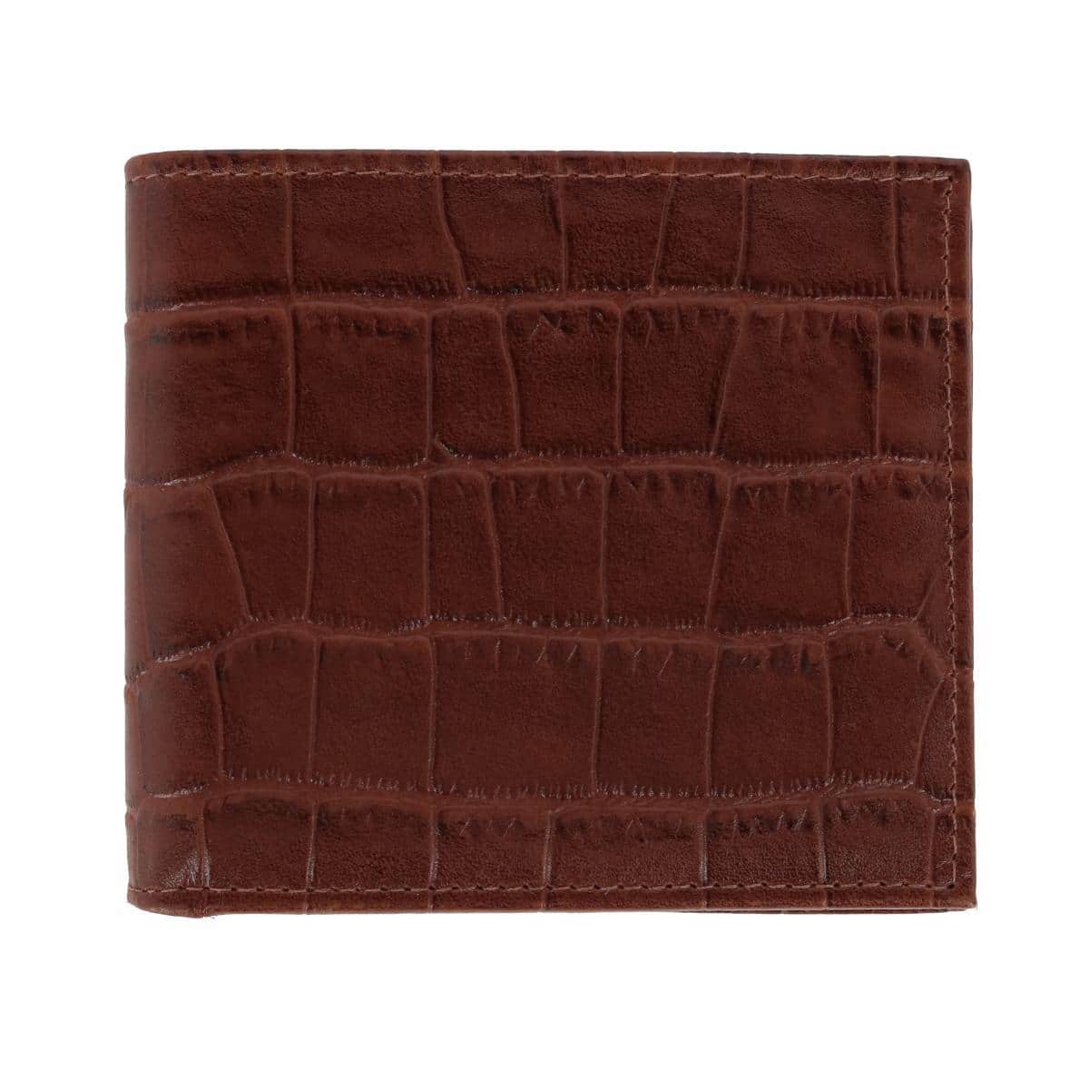 Image of Esteban Croco Embossed Leather 8 Slot Bi-Fold Wallet