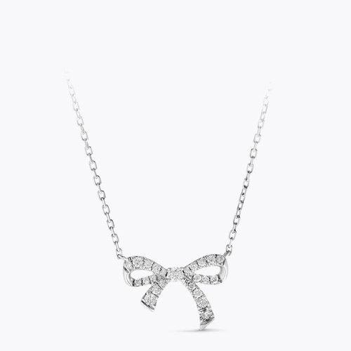 Vera Wang Sterling Silver 0.20ct Diamond Bow Necklace