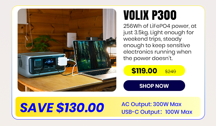 VOLIX P300 Portable Power Station 300W 256Wh