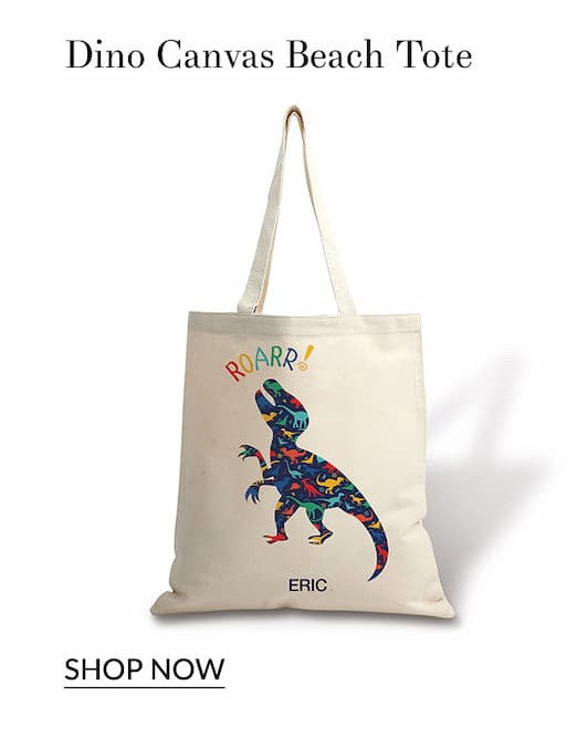 Dino Canvas beach tote