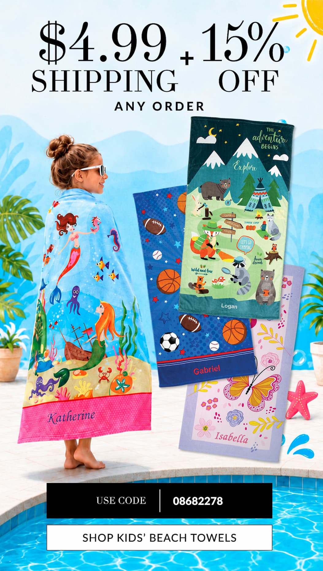 $4.99 shipping plus 15% off any order