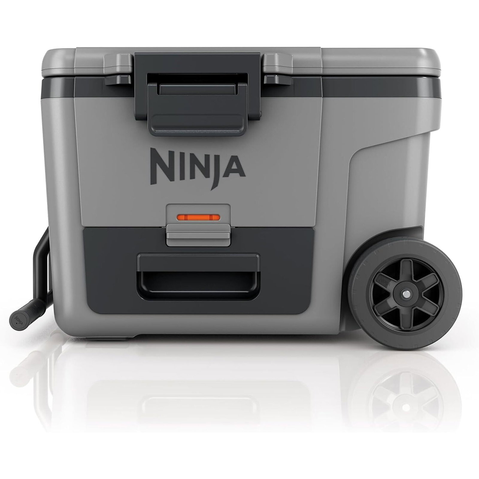 Ninja FrostVault 45-Qt. Wheeled Cooler with FrostVault Dry Zone, All-Terrain Wheels, Heavy-Duty Insulation, Slate Gray, Model# FB245GY