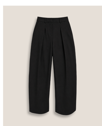 Dina Pleated Wide-Leg Ponte Trousers