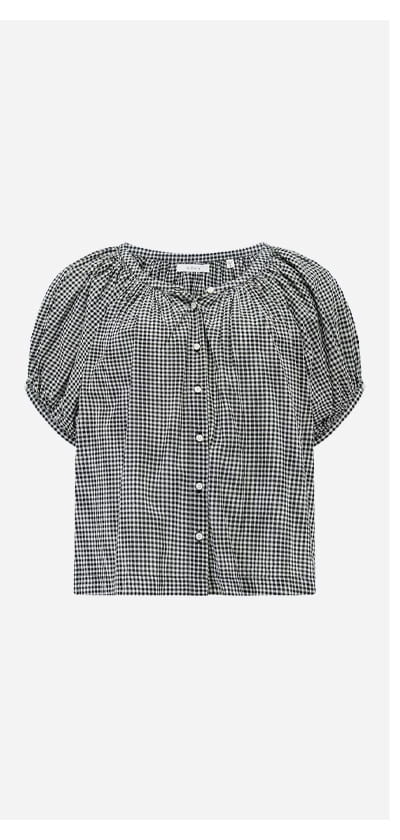 June Top In Noir Gingham