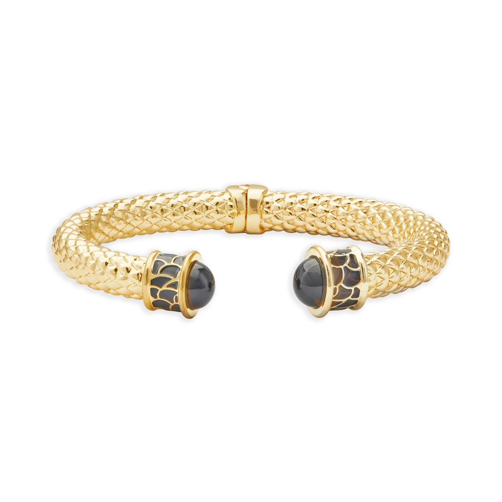 Image of Minoan Hinged Bangle in Black & Gold