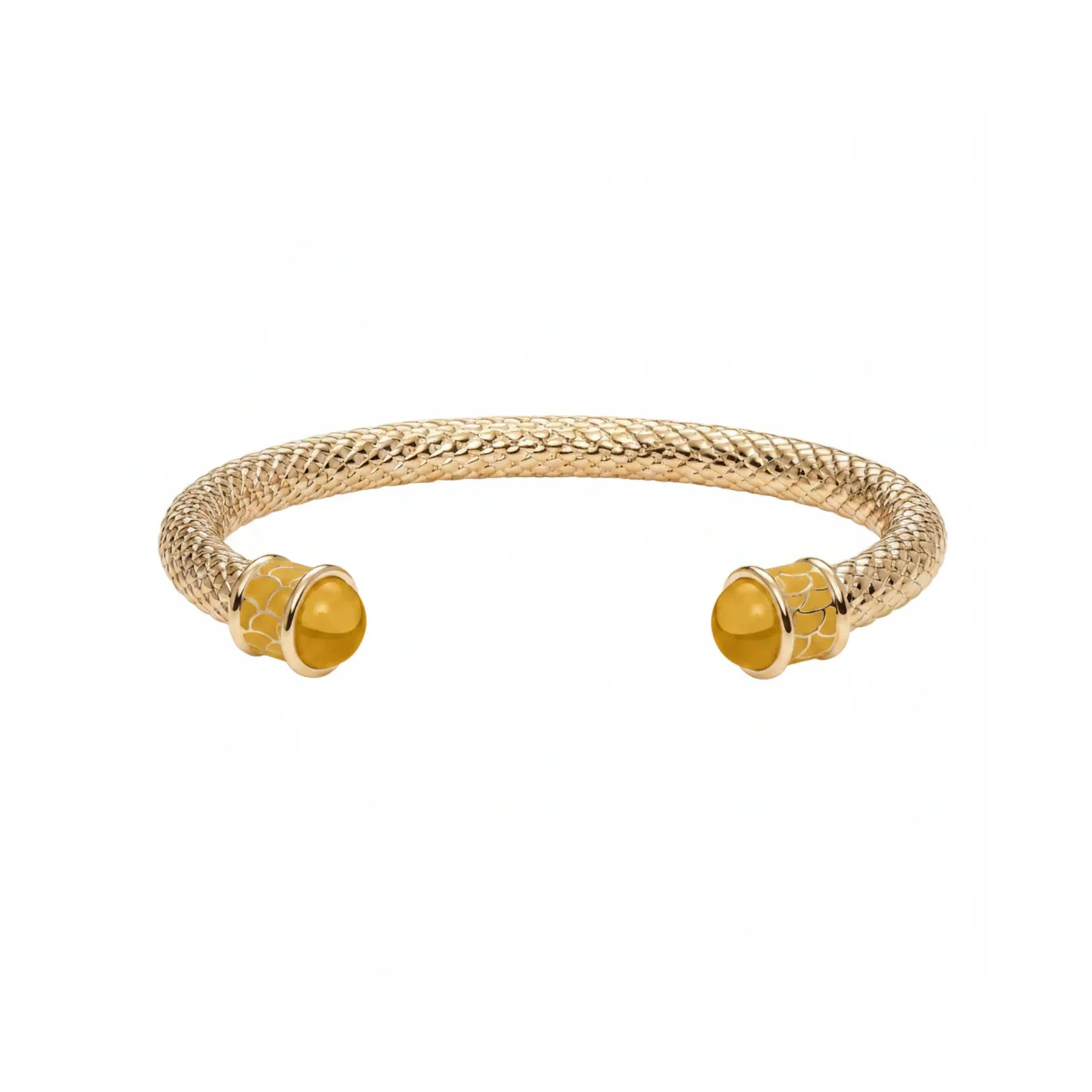 Image of Salamander Torque Bangle in Citrine & Gold