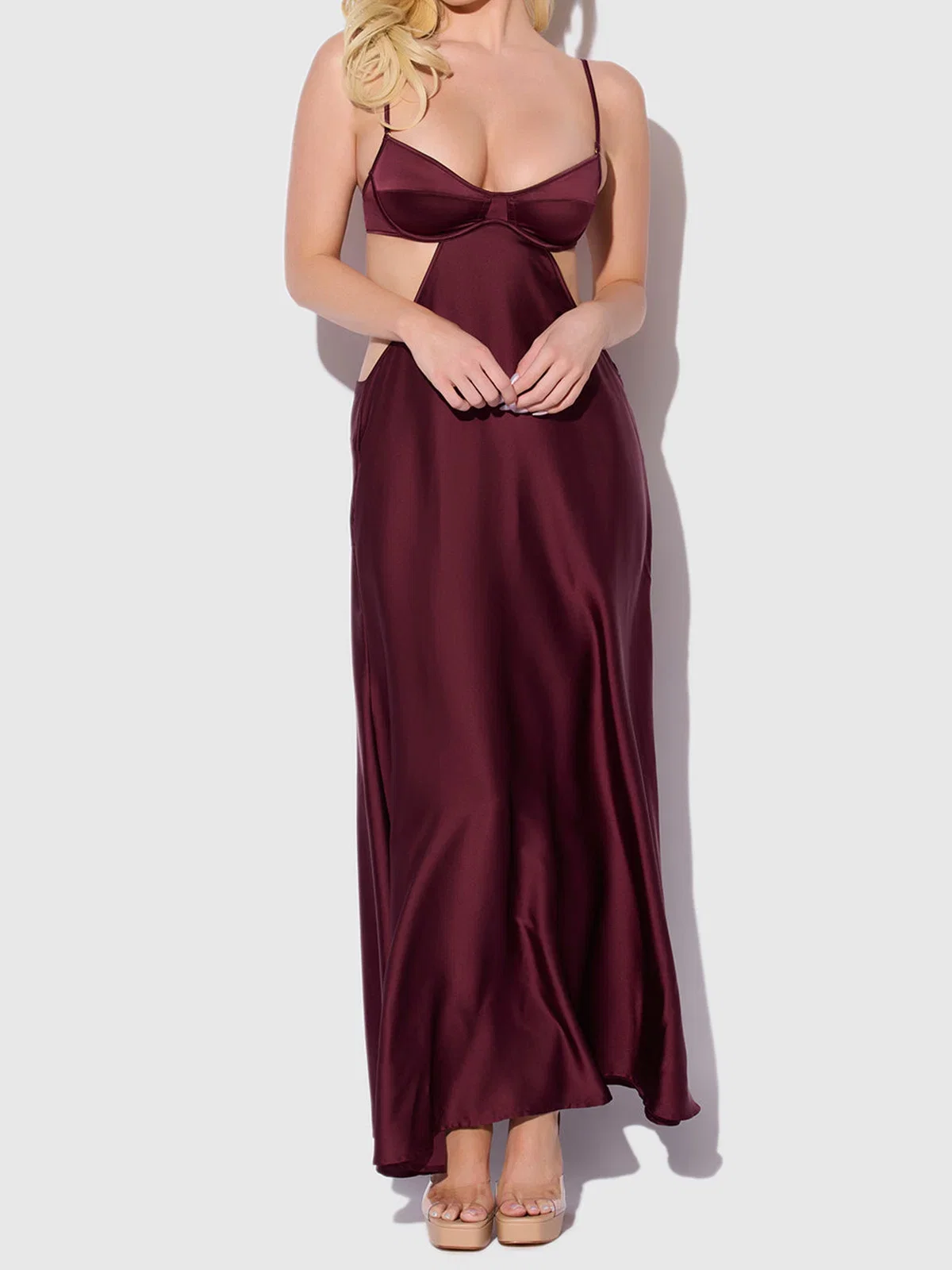 Image of Petra Satin Monowire Cutout Gown