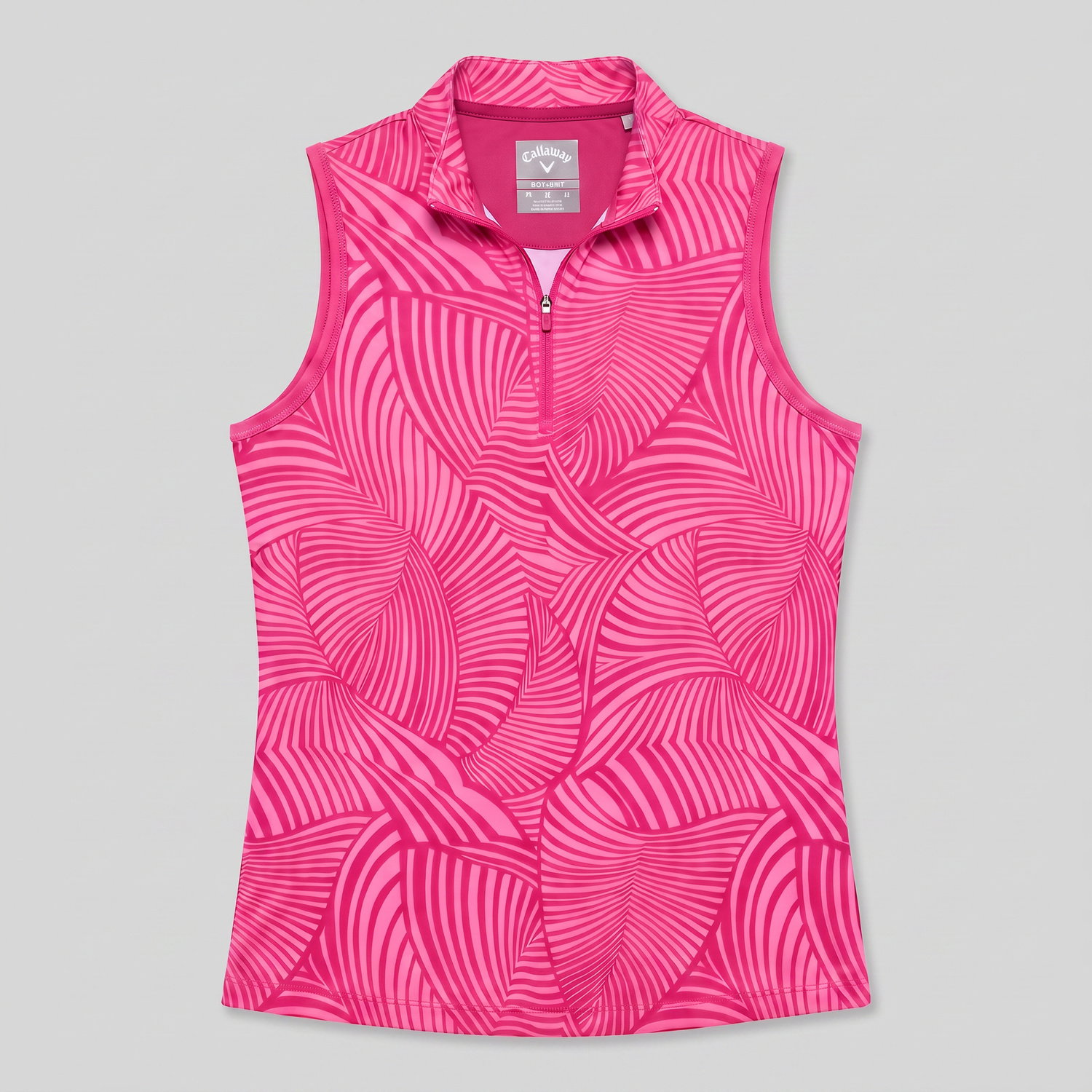 Womens Swirl Print Zip Golf Polo