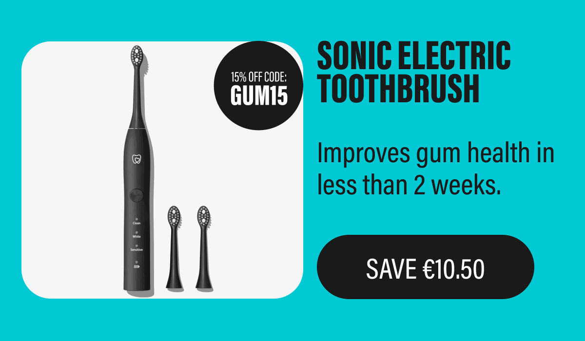 Sonic ELECTRIC Toothbrush - Improves gum health in less than 2 weeks. | SAVE €S10.50