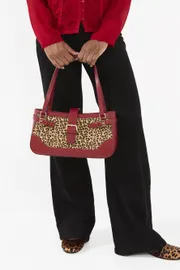 Katrina Leopard Shoulder Leather Bag