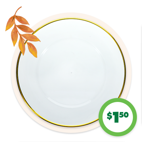 $1.50 Gold-Rimmed Charger Plates