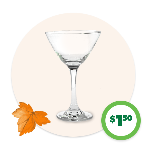 $1.50 10-oz. Martini Glasses