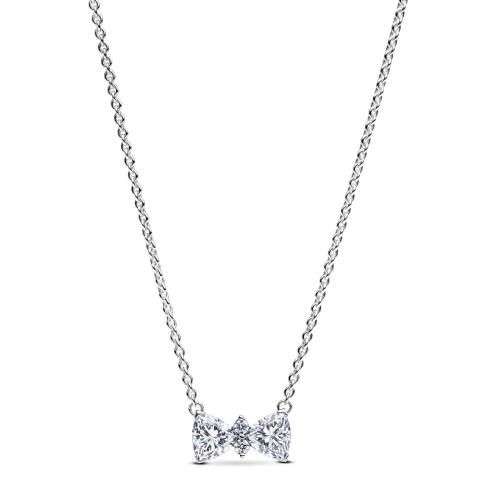 Collier Nœud Scintillant Argent