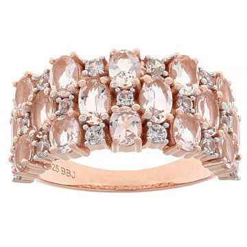 Peach Morganite 18k Rose Gold Over Sterling Silver Ring 2.45ctw