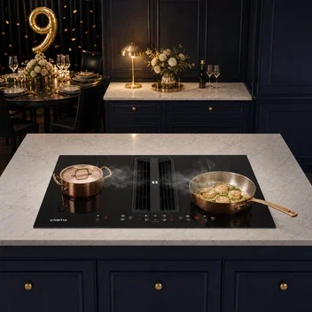 CIARRA ONE World’s First 830mm Induction Hob with Integrated Extractor – Best Built-in Plasma⁺ Extractor Hob CBBEH834BBFF-OW