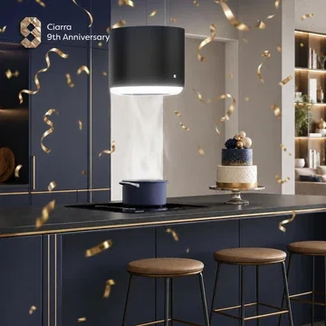 CIARRA 41cm Smart Island Cooker Hood, 550m³/h Max Extraction, WiFi Smart Control CBCB4838-OW