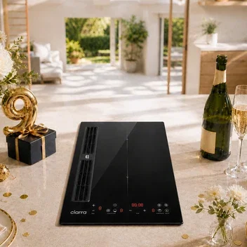 CIARRA ONE World’s First 390mm Compact Domino Induction Venting Extractor Hob – Best Built-in Plasma⁺ Extractor Hob System CBBEH392B-OW