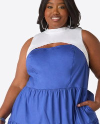 Two Tone Cutout Maxi Dress