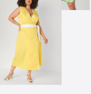 Cotton Blend Wrap Dress