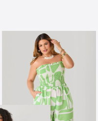 Strapless Abstract Print Romper