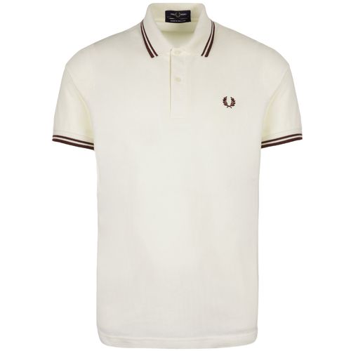 Stuarts x Fred Perry M12 Twin Tipped Polo - Buttercream/Merlot