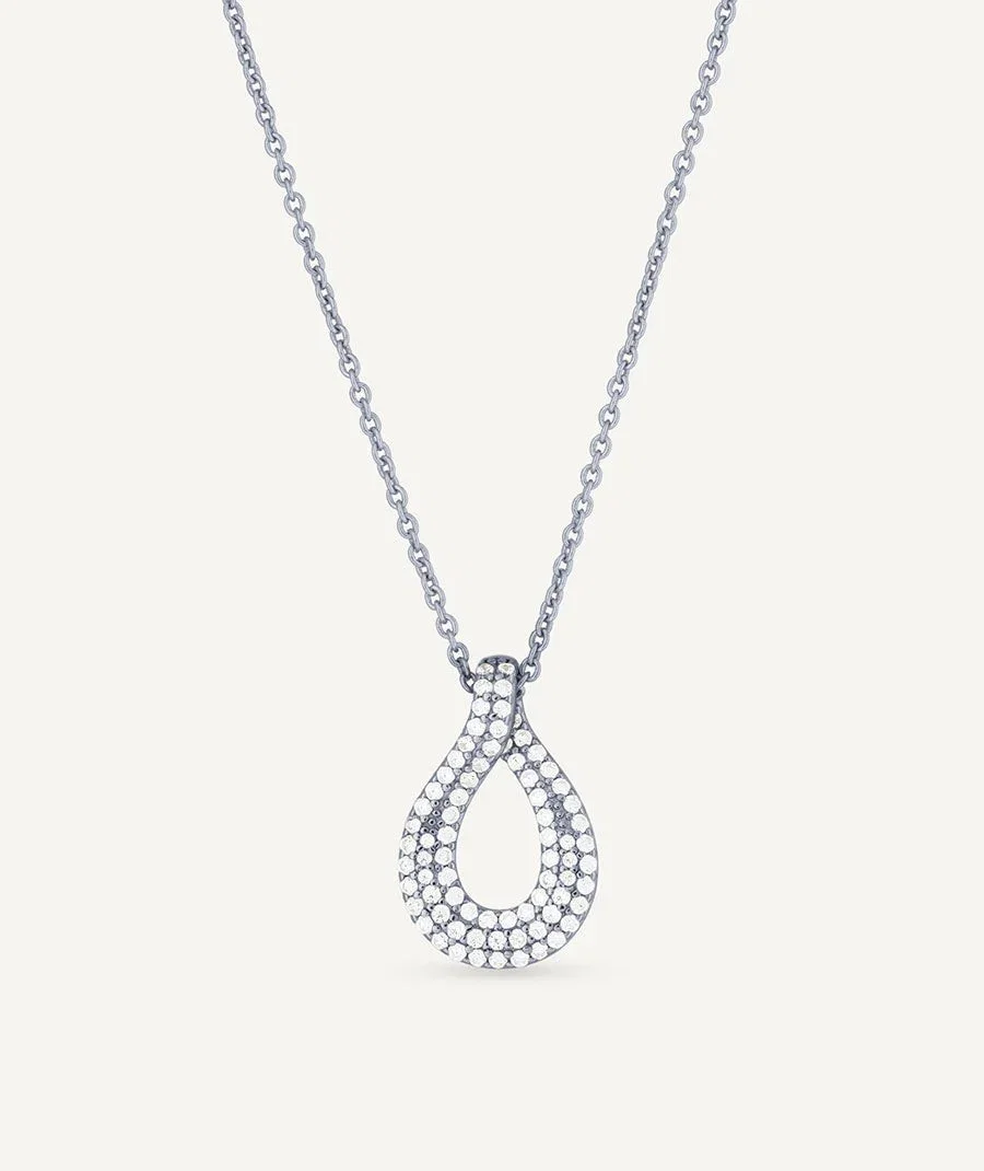 Image of Colgante Damasc colección Signature plata de ley 925 chapado platino circonitas