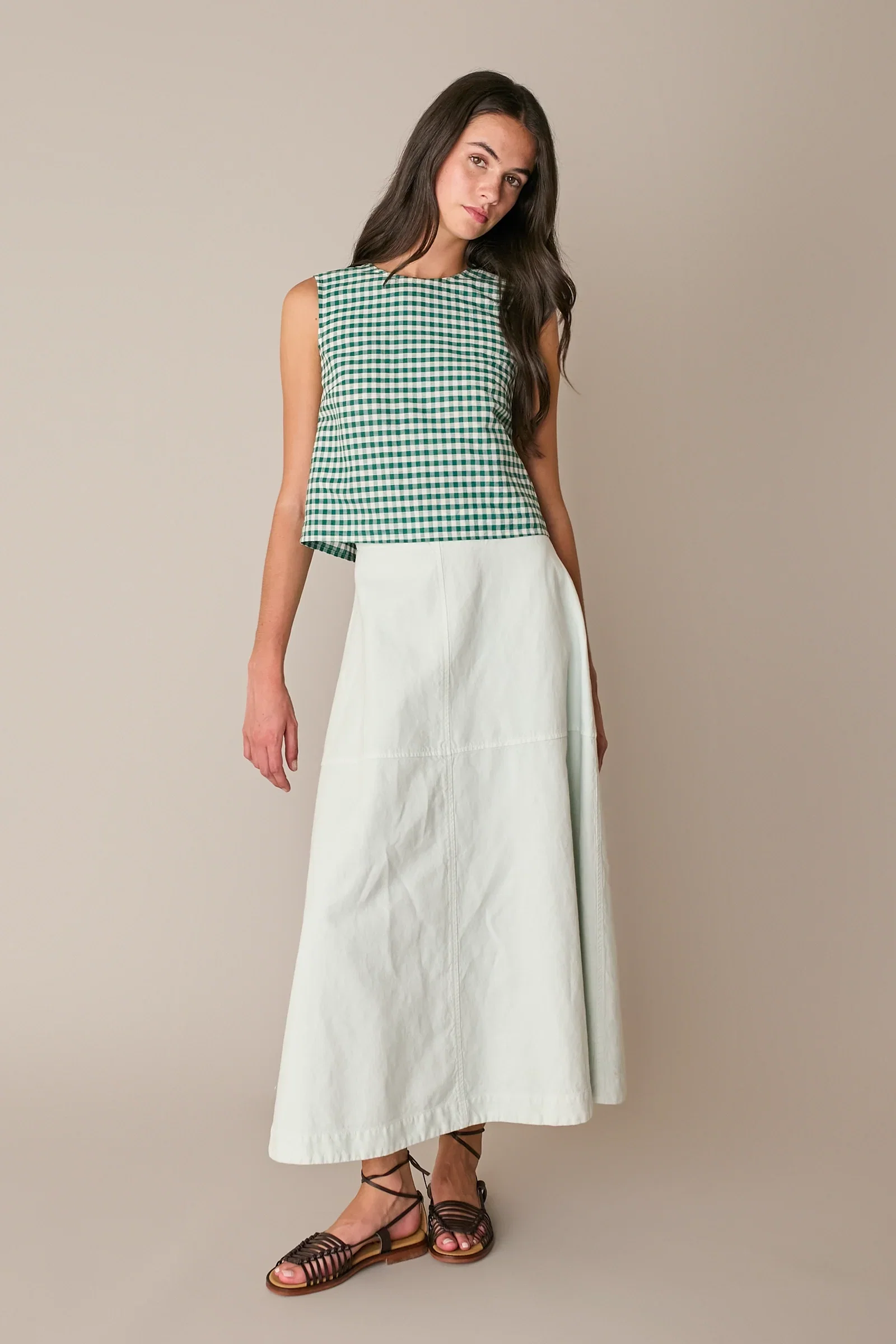 Image of Gonna casual in blend di lino