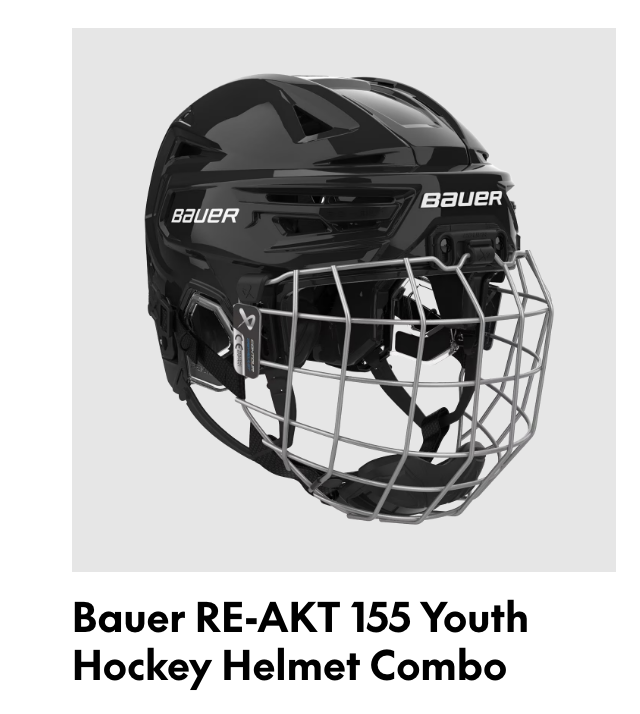 Bauer RE-AKT 155 Youth Hockey Helmet Combo