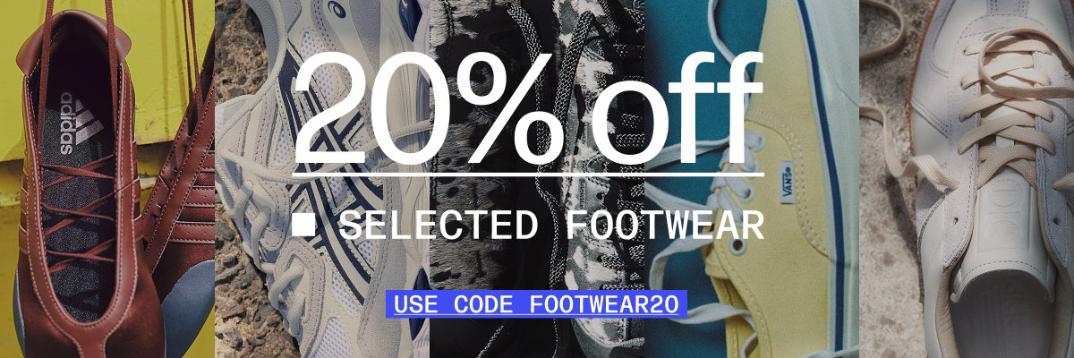 20% off selected footwear. Use code FOOTWEAR20