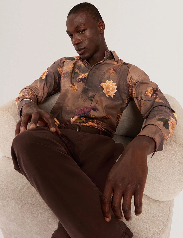 Relaxed Painted Floral Cotton Shirt